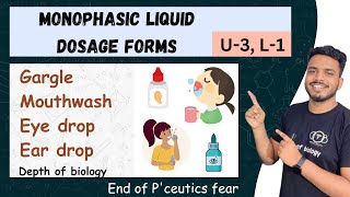 monophasic liquid dosage forms  ear drop  gargles  nasal drop  enema  throat paint  mouthwash [upl. by Alessandra]