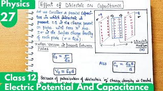 27 Effect of Dielectrics on Capacitance Electrostatic Potential and Capacitance Class12 Physics [upl. by Bordy]