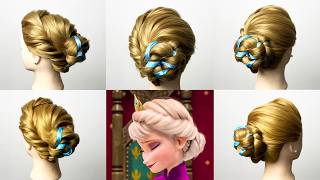 Frozen inspired Elsas Coronation Hairstyle Tutorial  Cute girls Hairstyles  Disney hair style [upl. by Elledoj]