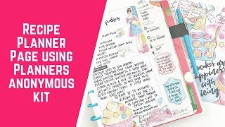 Recipe Planner Page using Planners Anonymous Baked with Love Kit [upl. by Anyaled991]