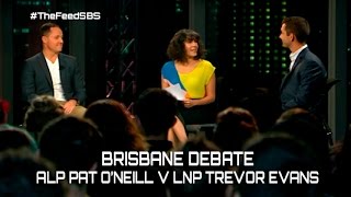 Brisbane Central candidates Trevor Evans vs Pat ONeill The Feed [upl. by Aynotahs971]