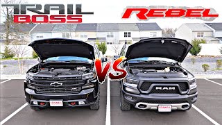 Silverado Trail Boss vs Ram 1500 Rebel  Which Off Roader Is The Fastest amp Has The Best MPG [upl. by Relyk]