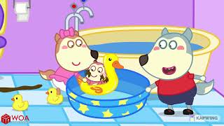 Wolfoo Teaching Jenny How to Swim in the PoolKids Stories About Wolfoo FamilyCR Wolfoo Channel [upl. by Vanda]