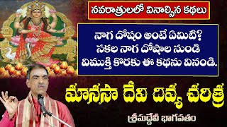 Manasa Devi Story  మానసా దేవి దివ్య చరిత్ర  Devibhagavatam  By Brahmasri Vaddiparti Padmakar Garu [upl. by Galateah]