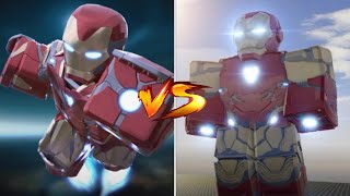 Iron Man Reimagined VS Iron Man Simulator 2 ROBLOX [upl. by Libbey]