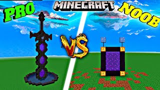 Minecraft NOB Vs PRO   Nether Portal Sword Build Challenge in Minecraft [upl. by Anavoig]