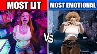 RAPPERS MOST LIT SONG VS RAPPERS MOST EMOTIONAL SONG [upl. by Aramenta]