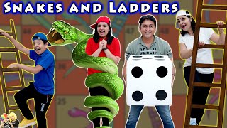 SNAKES AND LADDERS  Comedy Family Challenge  Biggest Saap Sidi  Aayu and Pihu Show [upl. by Onirefes]