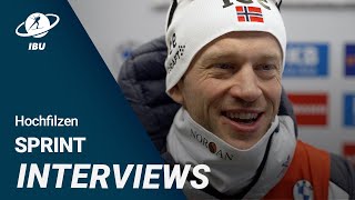 World Cup 2324 Hochfilzen Men Sprint Interviews [upl. by Nylde]