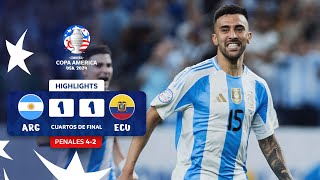 ARGENTINA 4 11 2 ECUADOR  HIGHLIGHTS  CONMEBOL COPA AMÉRICA USA 2024™ [upl. by Akenet]