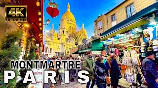 Paris France  The Beauty of Montmartre in Paris  4K Walking Tour [upl. by Ocirederf]