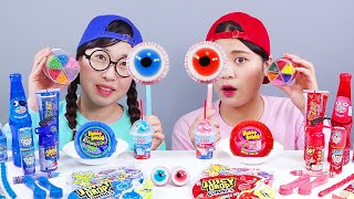 Red VS Blue Food Dessert Mukbang 빨간색 파란색 디저트 먹방 DONA 도나 [upl. by Yuria571]