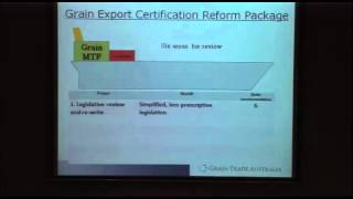 Geoff Honey pt 1 New export inspection and certification arrangements for grains [upl. by Tinya188]