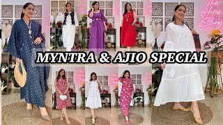 BEST OF MYNTRA amp AJIO  Work wear Casual wear Vacation outfits kurta Sets Thehopestory [upl. by Anirdua582]