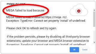 How To Fix Meganz says  This Site Says MEGA Failed To Load Because Error On Chrome Browser [upl. by Samal66]