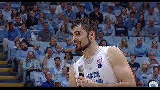 UNC Mens Basketball Luke Mayes Senior Night Speech [upl. by Sineray]