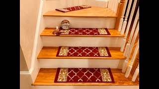 How To Install Carpet Stair Treads NonSlip Easy 30 Minutes DIY Home Improvement Project [upl. by Dianne]