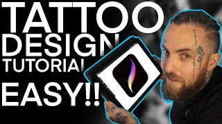 How to Design a Tattoo Easy  Procreate Tattoo Design 101 [upl. by Adalard]