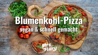 Blumenkohlpizza  Low Carb Pizza gesund amp vegan Rezept [upl. by Nylrats]