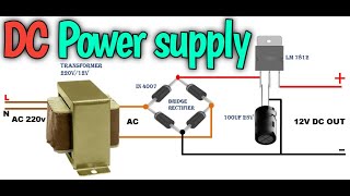 How to make a 12v DC power supply Diagram 12v DC regulated power supply Diagram [upl. by Arin]