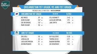 Queanbeyan 1st Grade v ANU 1st Grade Day 2 [upl. by Nordgren]