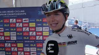 Liane Lippert  Interview at the start  UEC Championships LimbourgFlanders 2024 [upl. by Glenn938]