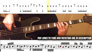 Red Hot Chili Peppers  Mellowship Slinky in B Major Bass Line wtabs and standard notation [upl. by Enamrahs]