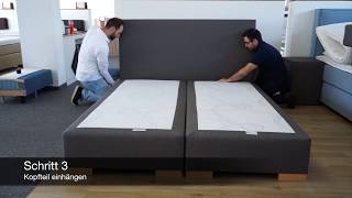 Boxspringbett Aufbau Montageanleitung für Boxspring Welt Betten [upl. by Harrat]