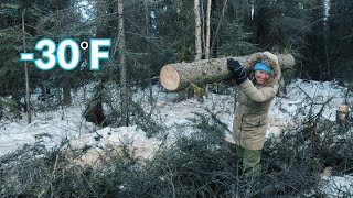 30F and running out of Firewood in Alaska Cabin [upl. by Hcelemile]