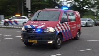 Officier van Dienst Brandweer vertrekt met spoed vanaf een incident naar middelbrand in Rotterdam [upl. by Eikin]