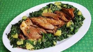 Saftiger Putenbraten mit cremigem Spinat und Kartoffeln Putenoberkeule  auch low carb möglich [upl. by Akiras205]