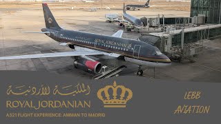 ROYAL JORDANIAN FLIGHT EXPERIENCE A321 AMMAN TO MADRID [upl. by Karol536]