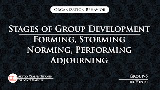 Group5 Stages of Group Development  Forming Storming Norming Performing Adjourning in Hindi [upl. by Aniram]