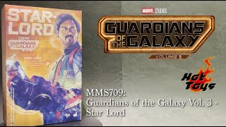 Hot Toys MMS709 Star Lord Guardians of the Galaxy Vol3 Unboxing Quick Look Review [upl. by Bully]