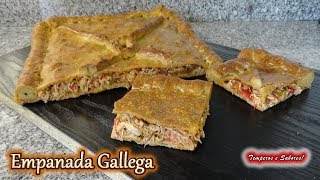 EMPANADA GALLEGA CON POLLO receta completa Relleno Masa y preparación fácil [upl. by Nesyaj]