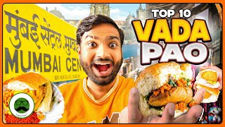 10 Best Vada Pav in Mumbai  Indian Street Food  Veggie Paaji [upl. by Bil]