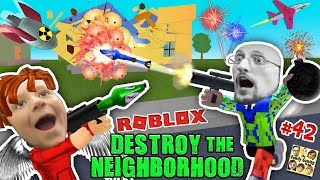 ROBLOX Destroy the Neighborhood w Airplane AWESOME a 💩 Bomb FGTEEV Get Rich Destruction 42 [upl. by Trellas]