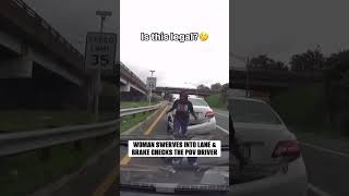 WOMAN SWERVES INTO LANE amp BRAKE CHECKS THE POV DRIVER😱 [upl. by Atwood]