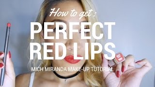 HOW TO GET PERFECT RED LIPSmakeup tutorialMichMiranda [upl. by Laughlin]