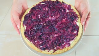 CROSTATA SALATA DI CIPOLLE ROSSE Ricetta Facile Caramelised Red Onion Tart easy recipe [upl. by Kcirderf971]