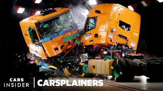 How Semitrucks Are Crash Tested  Carsplainers  Insider Cars [upl. by Elsbeth]