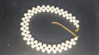 How to make original pearl necklace at home necklace [upl. by Luhar]