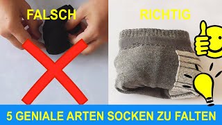 Geniale Tricks Socken falten einfach gemacht  Wie Du Socken platzsparend zusammenlegen kannst [upl. by Kass]