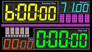 BCG 6 Hours Stopwatch and Countdown LED 71km 9Level Running pace Remix Heute Journal 2010s Intro [upl. by Bernelle407]