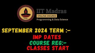 important Dates September Term 2024 iitmadras [upl. by Alphonso]