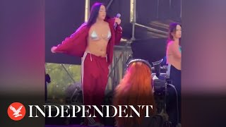 Madonnas daughter Lourdes Leon stuns crowd with performance at Brava Madrid Music Festival [upl. by Derinna]