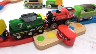 Hape amp Brio Wooden Train ☆Glockenspiel and Bridge Colorful Course [upl. by Ahslek]