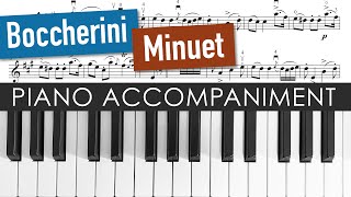 Boccherini Minuet  Piano Accompaniment  Violin Sheet Music  Different Tempi [upl. by Zerimar]