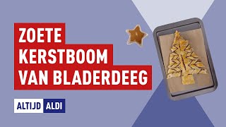 Zoete kerstboom van bladerdeeg maken  Altijd ALDI [upl. by Lower]