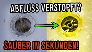 ABFLUSS VERSTOPFT IN SEKUNDEN den ABFLUSS REINIGEN mit diesen HAUSMITTELN GEHEIMTRICK [upl. by Yeltneb309]